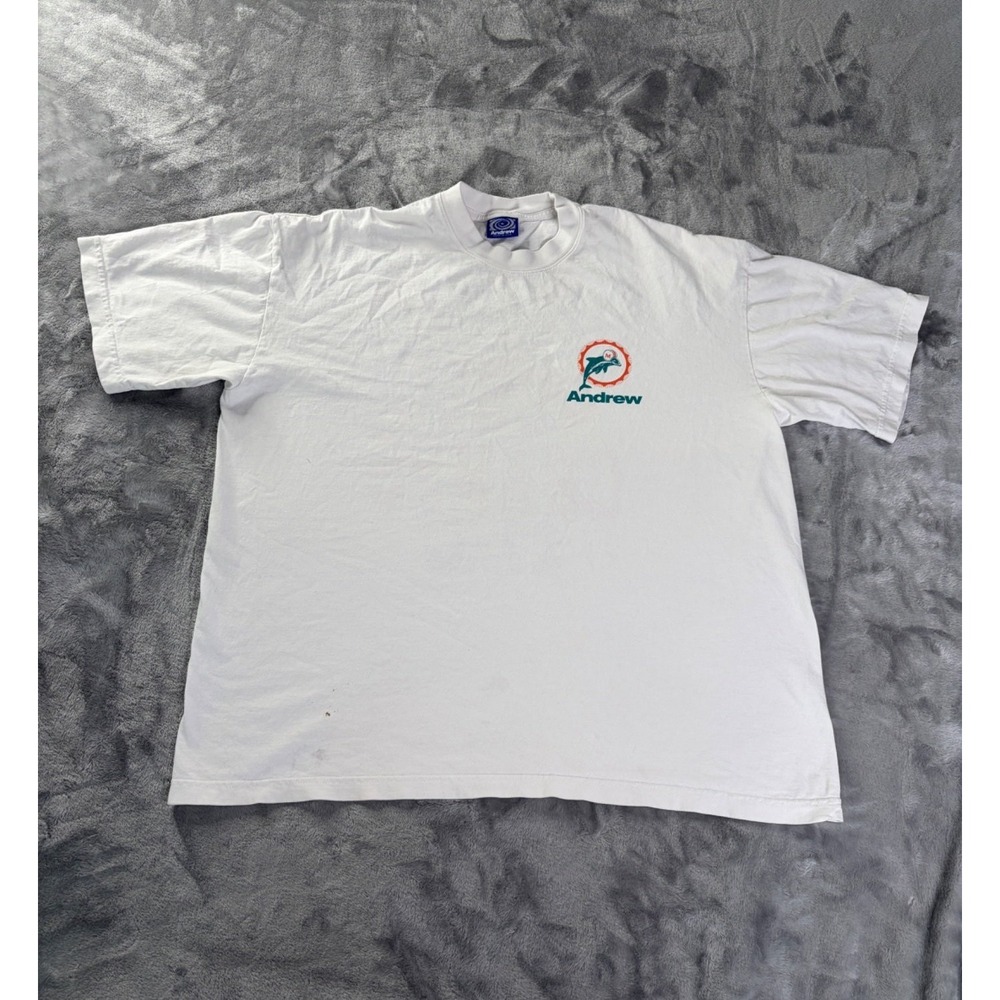 Andrew 1972 Miami Dolphins World Champs 17-0 T Shirt Mens XL White Skate Made
